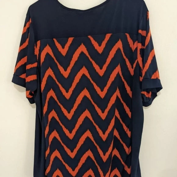 2X Claudia Richard Chevron Navy Blue and Orange - Picture 5 of 5